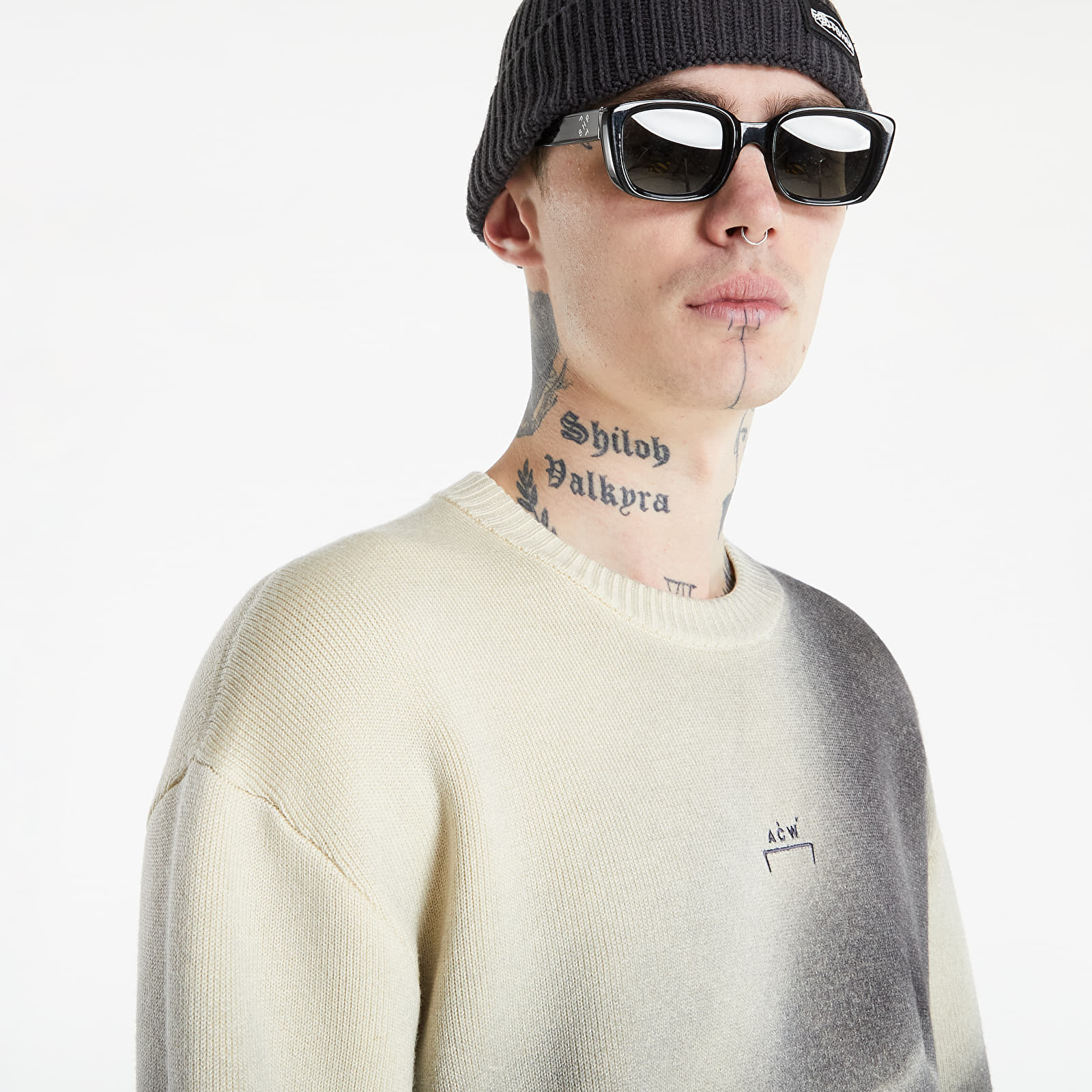 Svetry A-COLD-WALL* Digital Print Crewneck Mid Grey