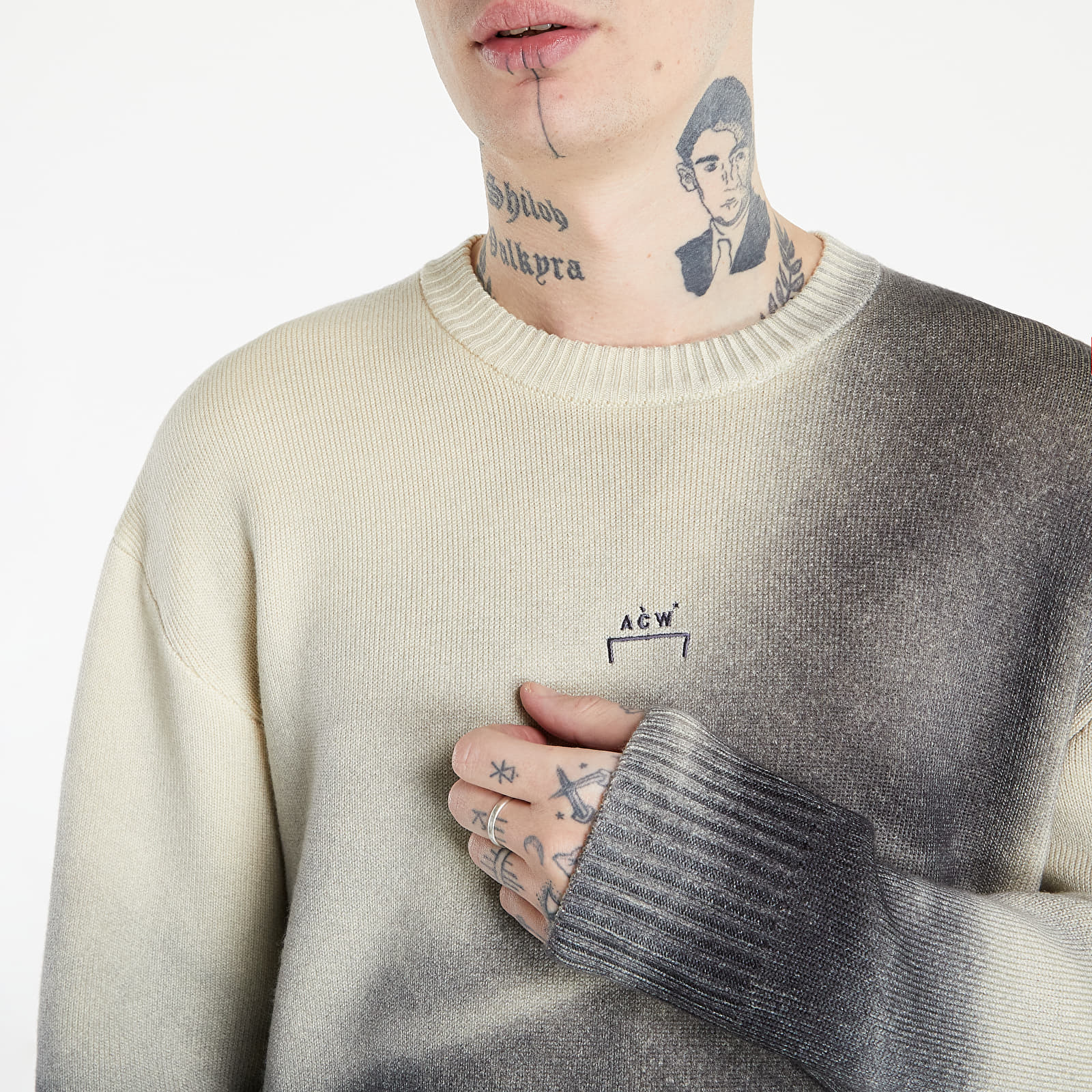 Svetry A-COLD-WALL* Digital Print Crewneck Mid Grey