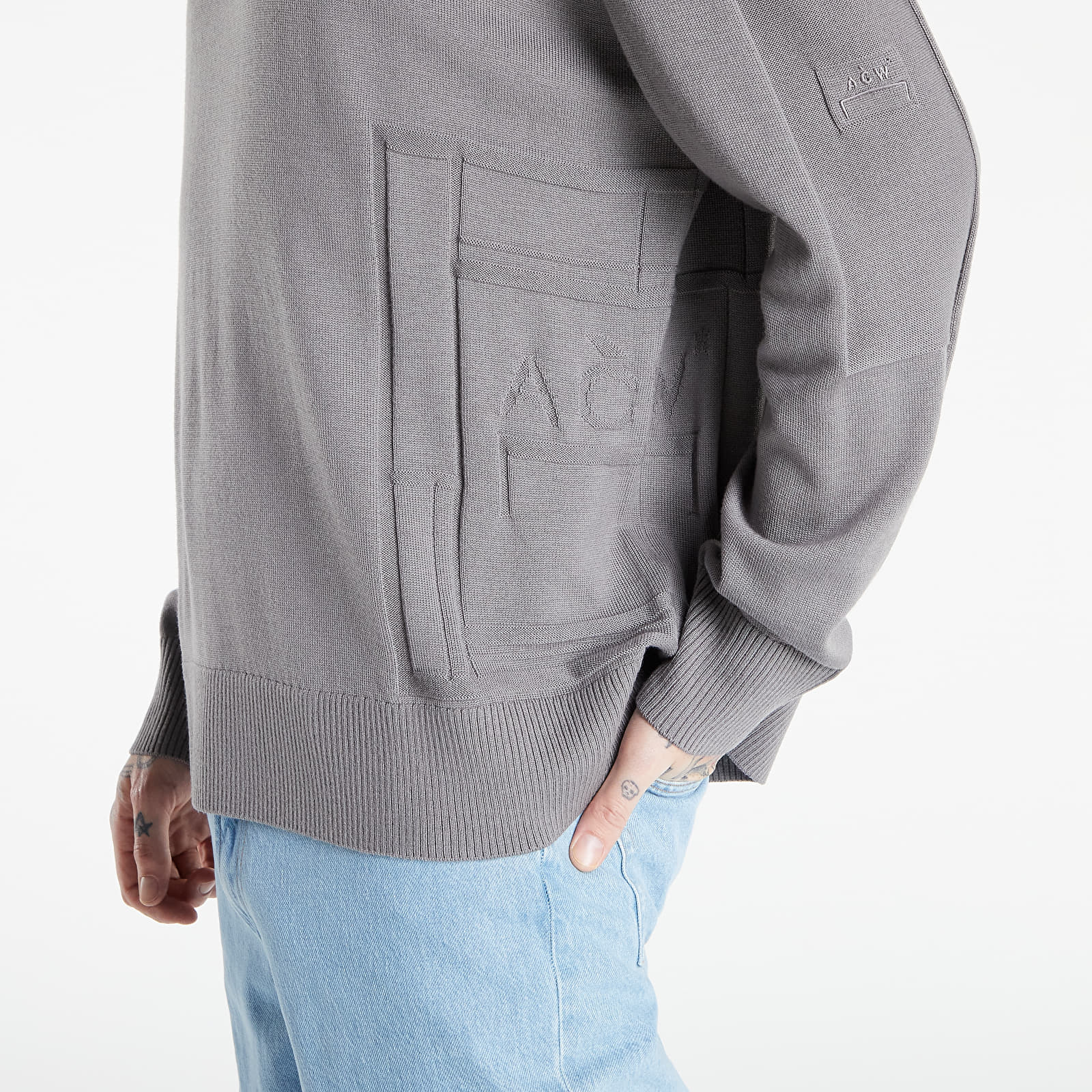 Trøjer A-COLD-WALL* Wrap Stitch Knit Mid Grey