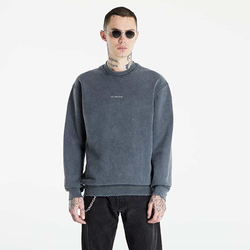 Mikina Han Kjøbenhavn Distressed Crew Logo Distressed Dark Grey