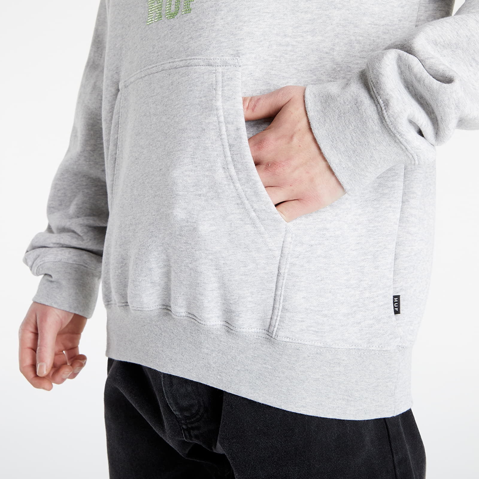 Sudaderas HUF x Playboy Rhinestone Hoodie Grey Heather
