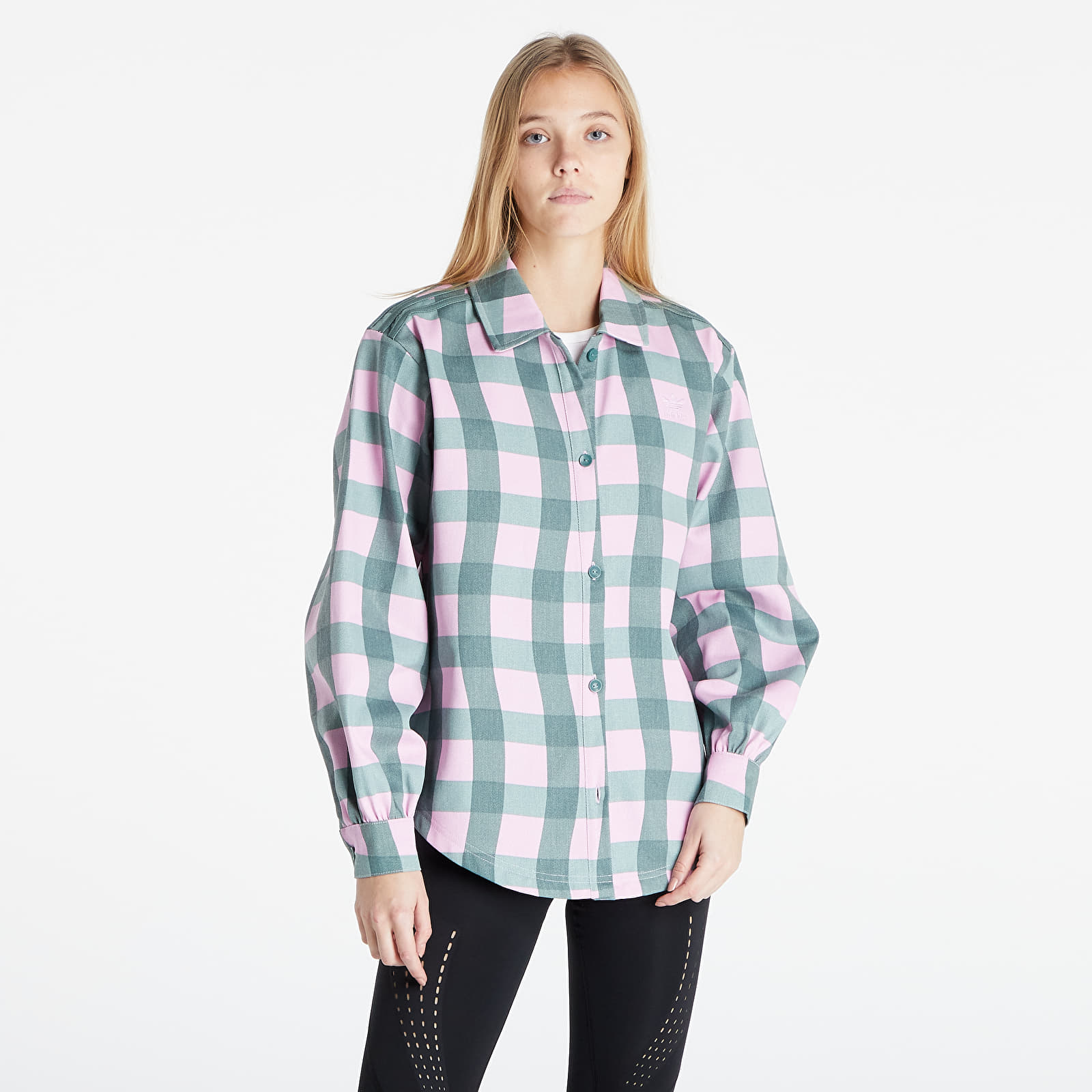 Shirts adidas Twill Shirt Clear Lilac/ Tech Emerald
