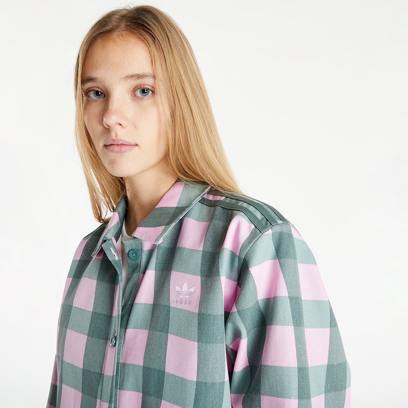 Shirts adidas Twill Shirt Clear Lilac/ Tech Emerald