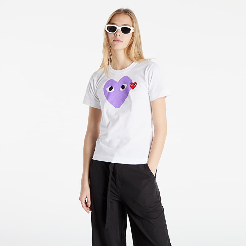 T-krekls Comme des Garcons PLAY Tee White/ Purple