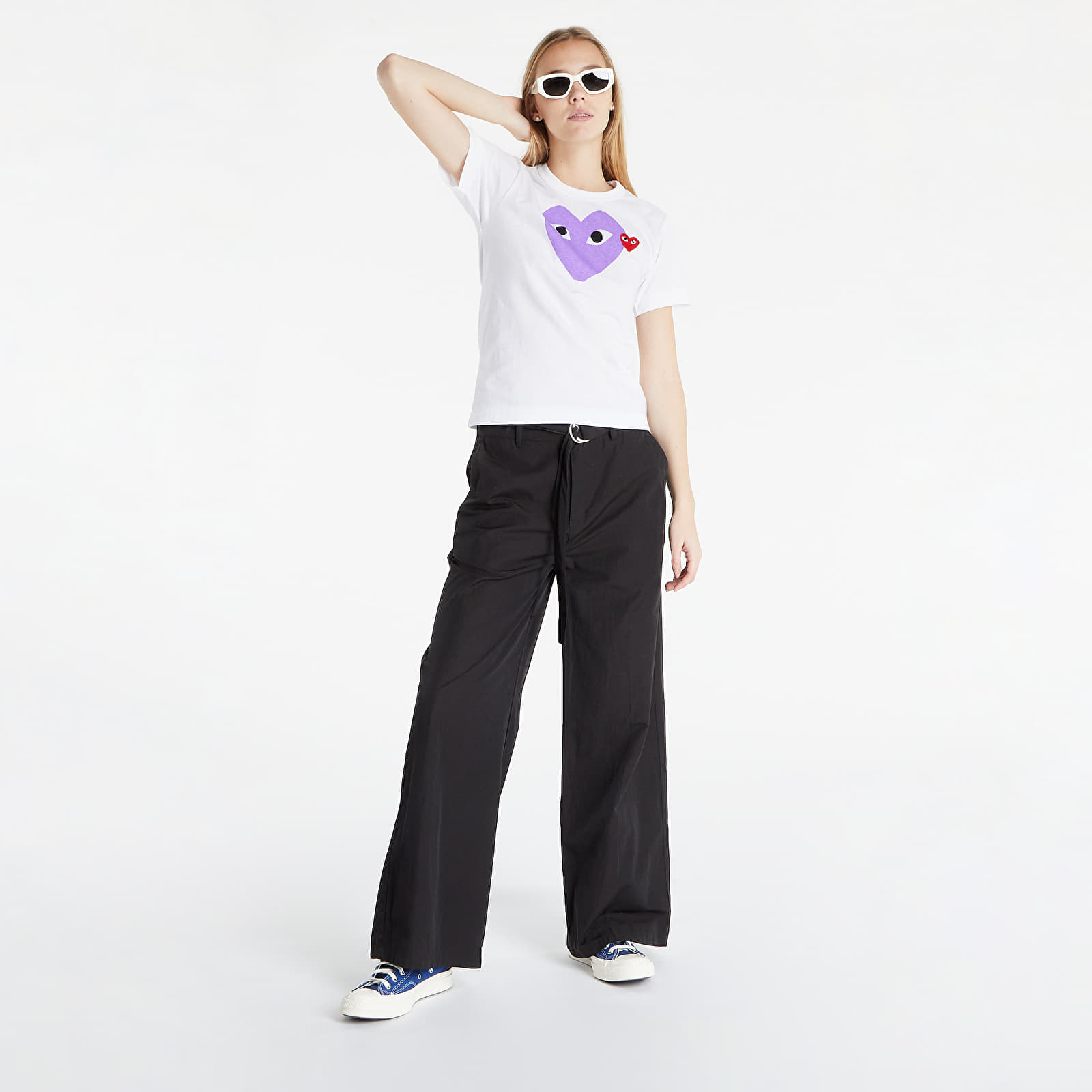 Tričká Comme des Garcons PLAY Tee White/ Purple