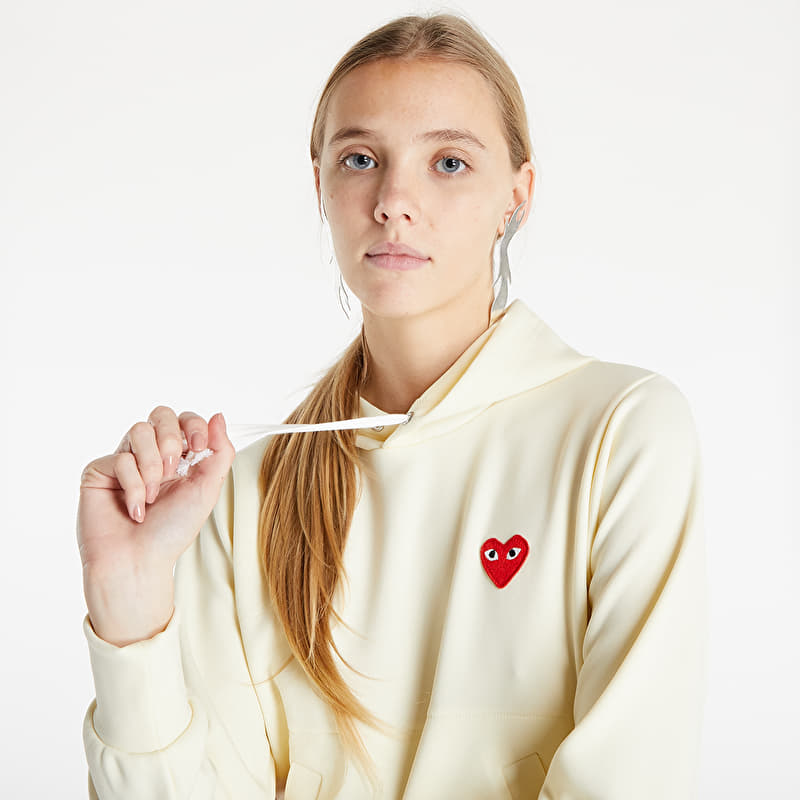 Sweatshirt Comme des Garçons PLAY Sweatshirt Knit Hoodie Ivory