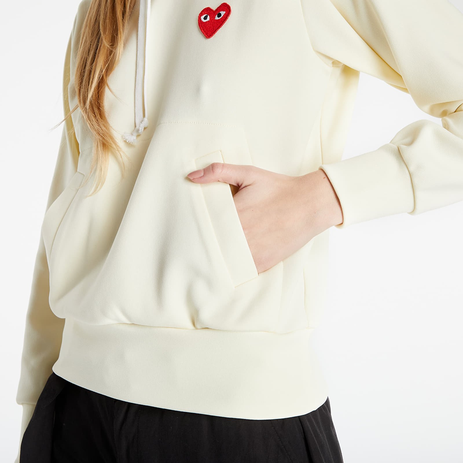 Hupparit ja collegepaidat Comme des Garçons PLAY Sweatshirt Knit Hoodie Ivory