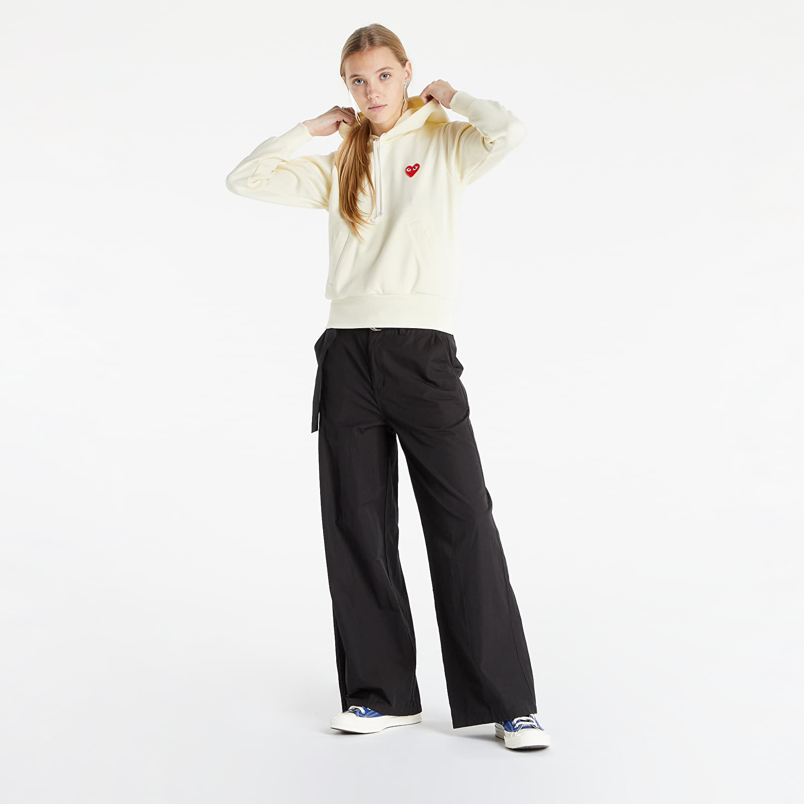 Hupparit ja collegepaidat Comme des Garçons PLAY Sweatshirt Knit Hoodie Ivory