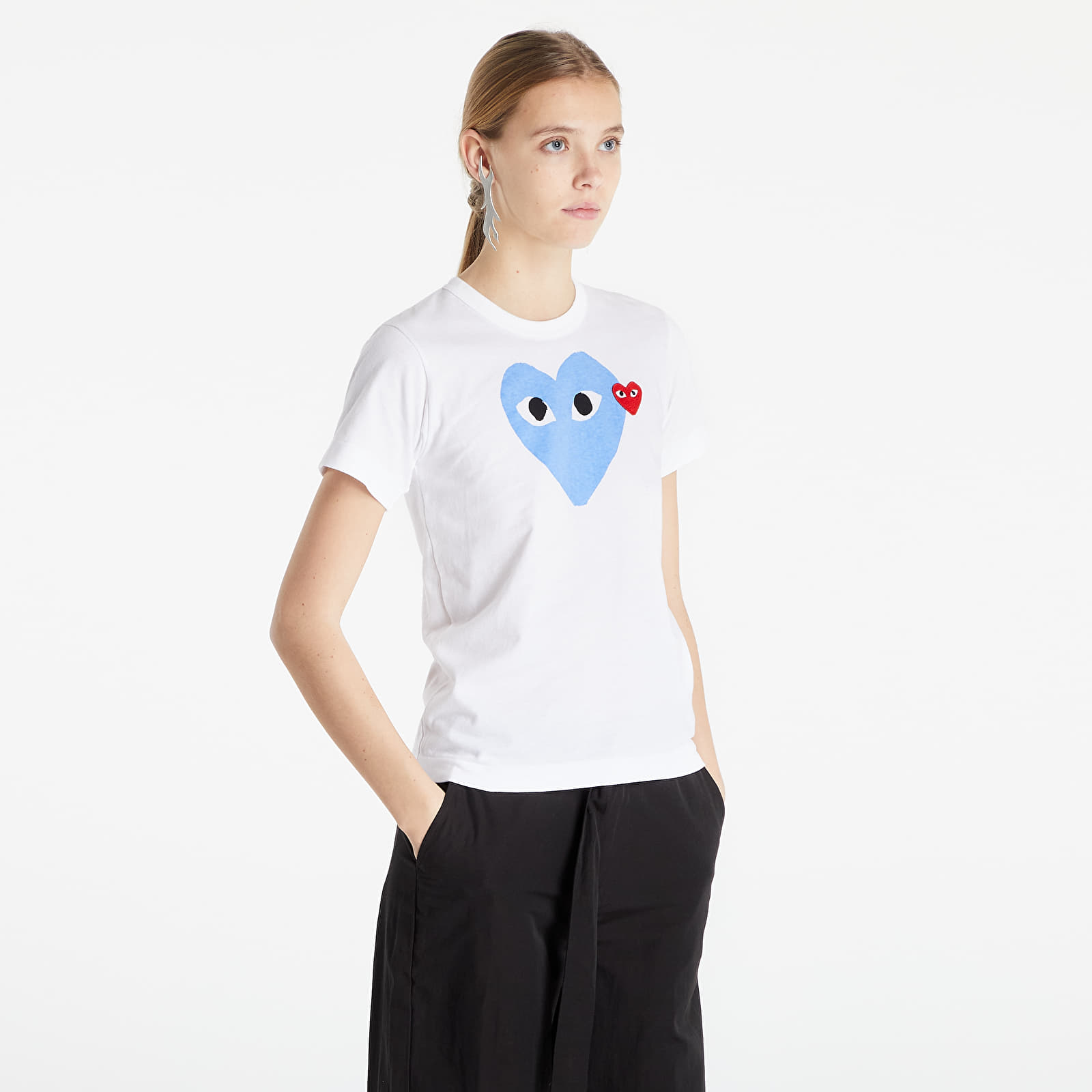 Tricou Comme des Garcons PLAY Tee White/ Blue - 1 | YEO