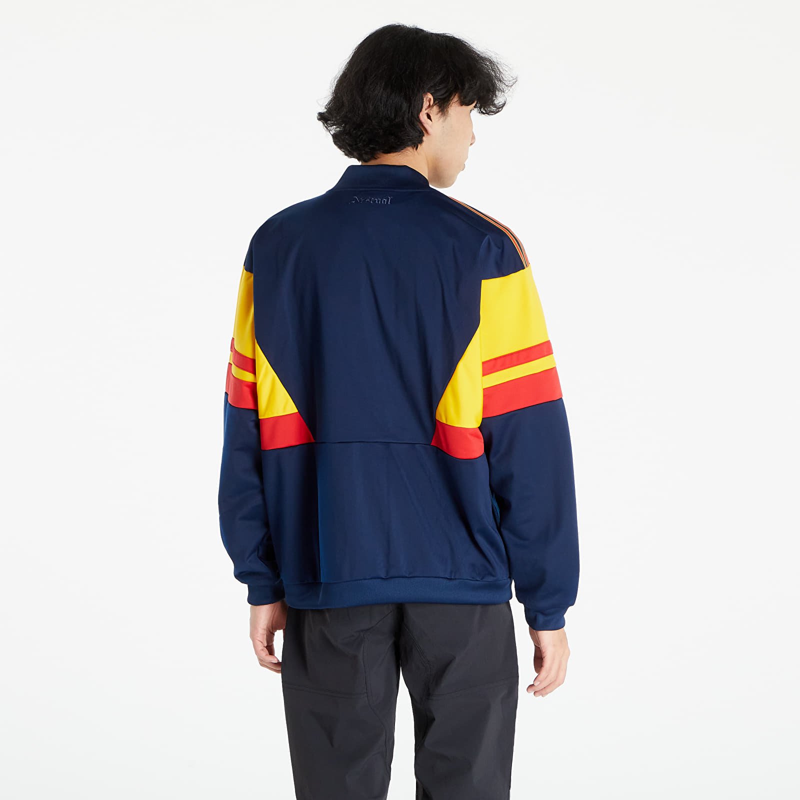 Džemperiai su gobtuvais ir džemperiai adidas Arsenal FC Track Top Collegiate Navy/ Ray Yellow/ Collegiate Red