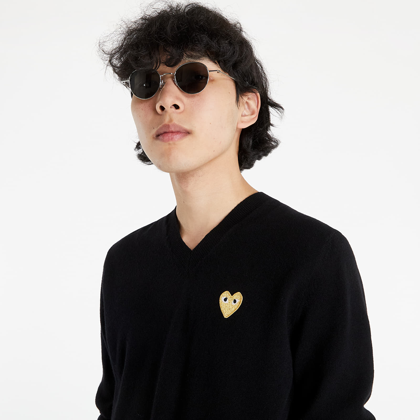 Kapucnis pulcsik Comme des Garçons PLAY Knit Pullover Black