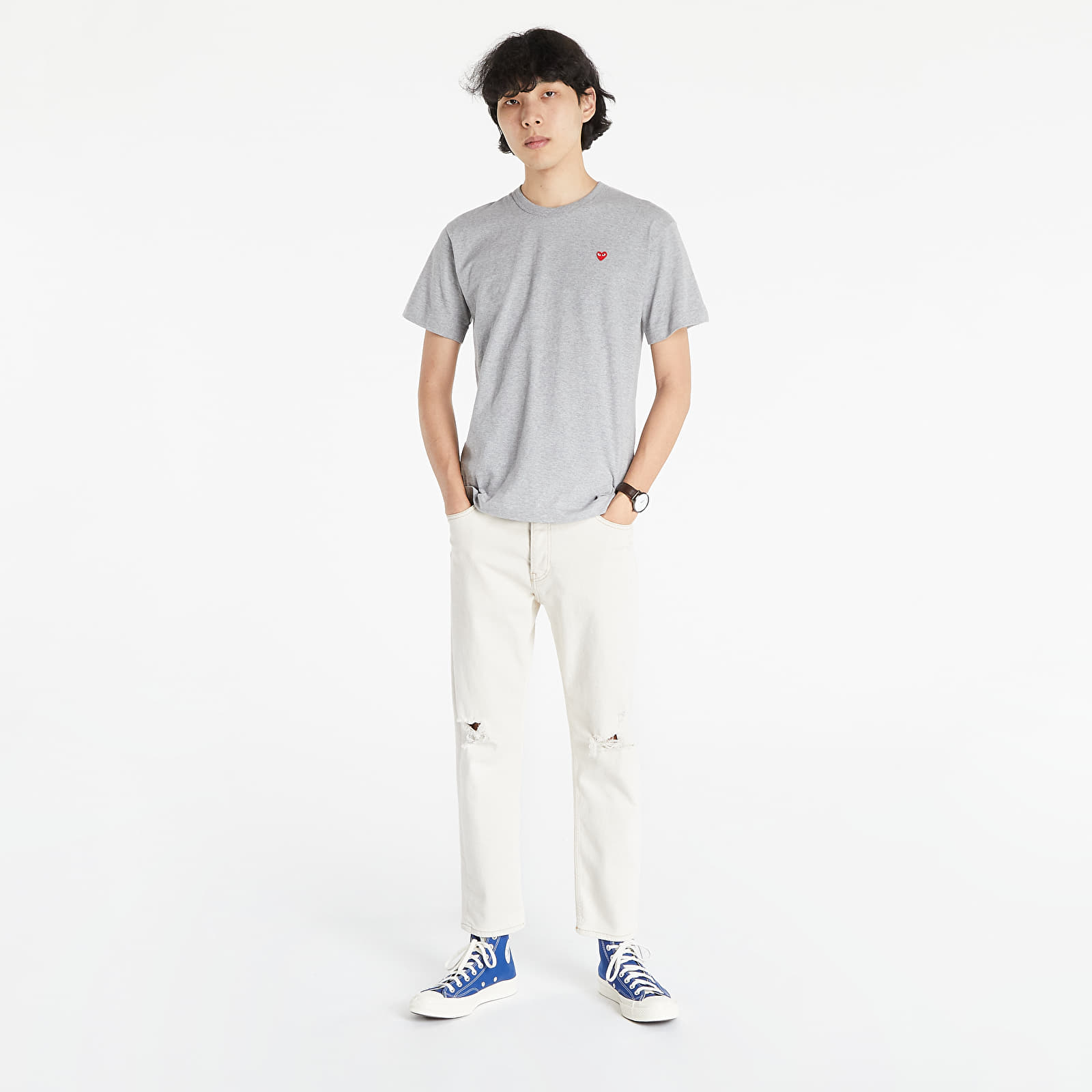 Koszulki Comme des Garçons PLAY Mens Tee Knit Grey