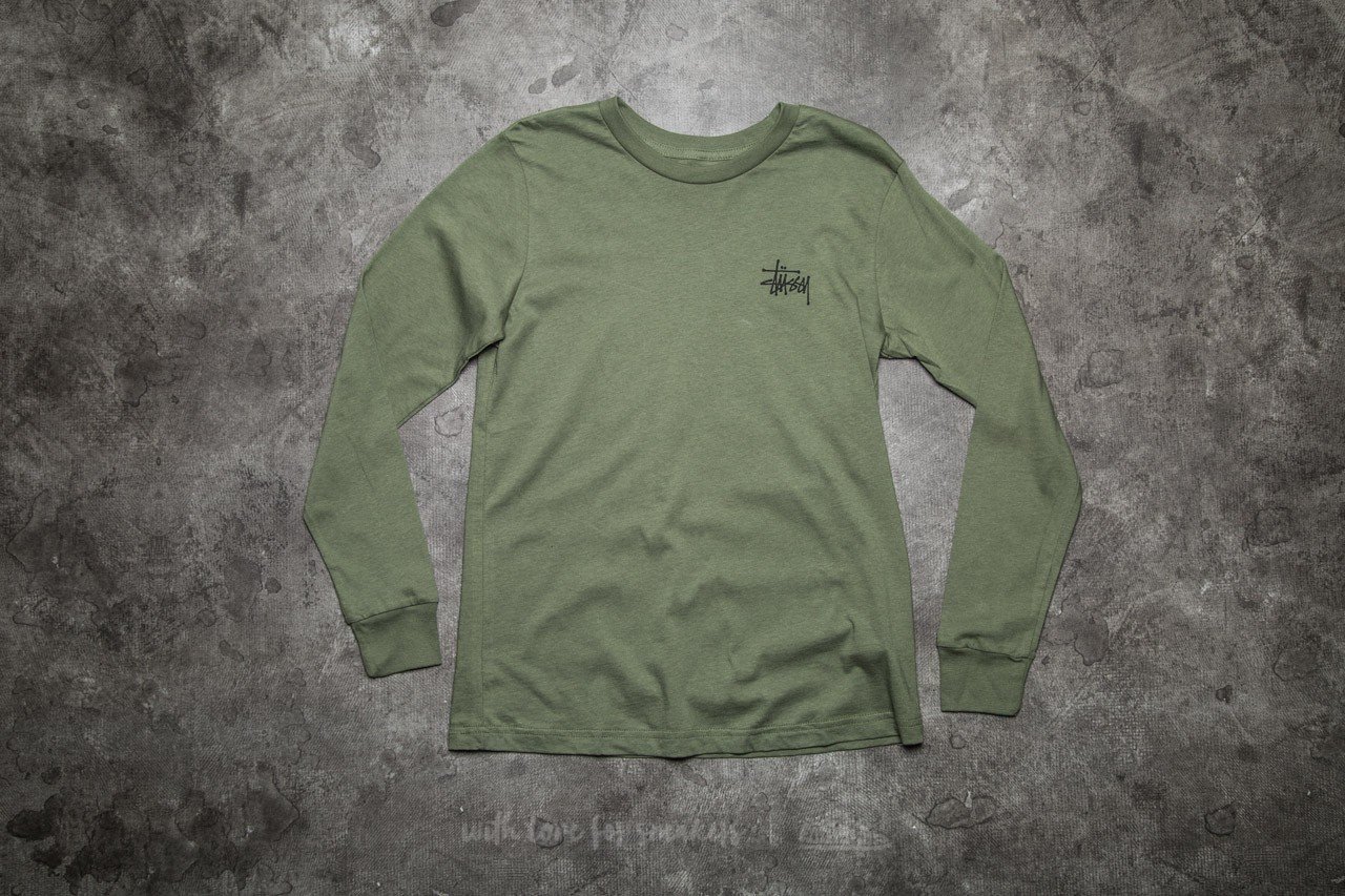 T-Shirts und Hemden Stüssy Basic Stüssy Classic Long Sleeve Tee Olive
