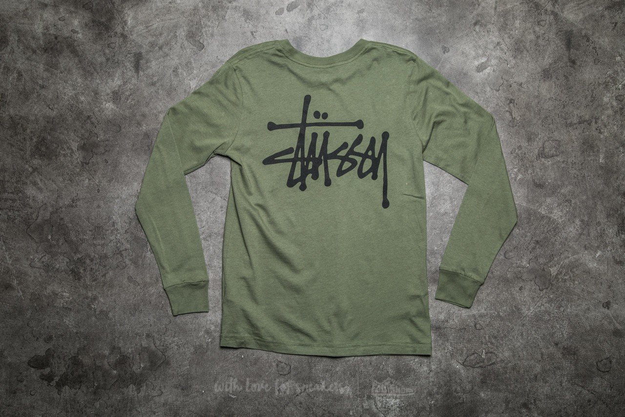 T-Shirts und Hemden Stüssy Basic Stüssy Classic Long Sleeve Tee Olive