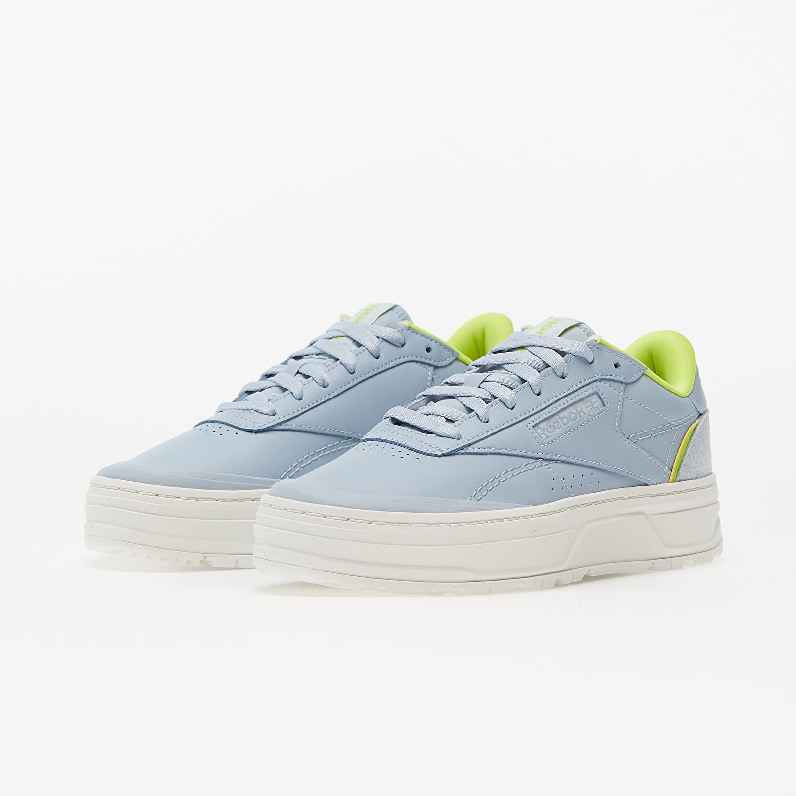 Damen Sneaker und Schuhe Reebok Club C Double Geo Grey/ Chalk/ Acid Yellow