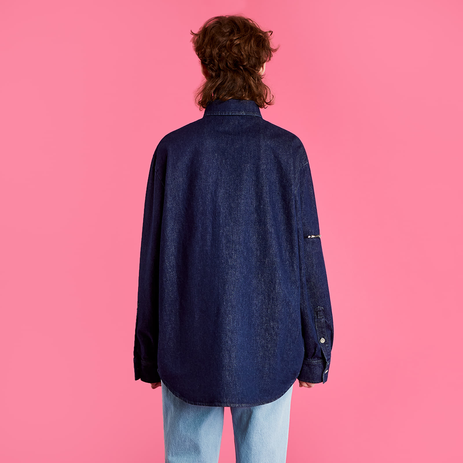 Shirts RAF SIMONS Straight Fit Denim Shirt With Rs In Front Dark Navy
