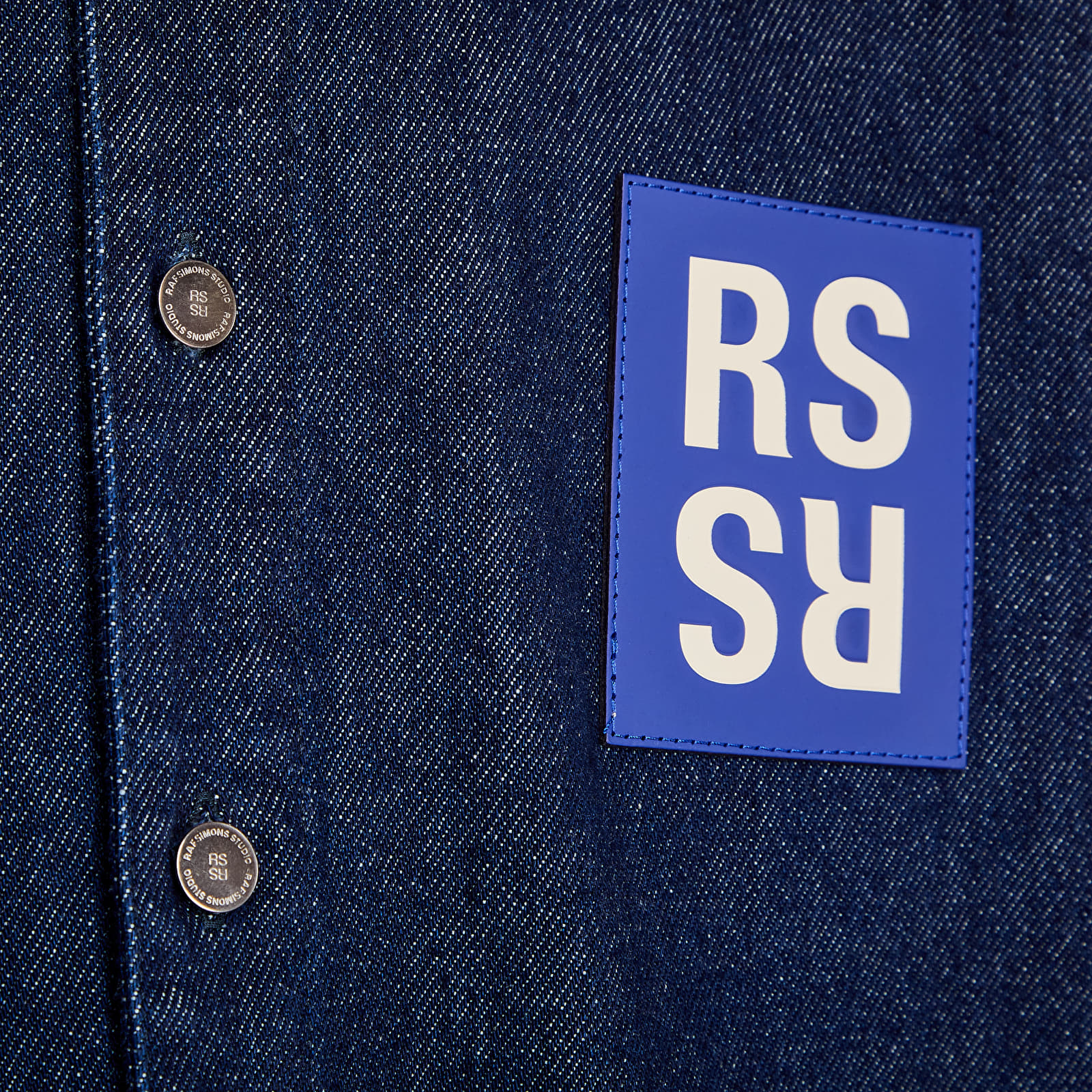 Shirts RAF SIMONS Straight Fit Denim Shirt With Rs In Front Dark Navy