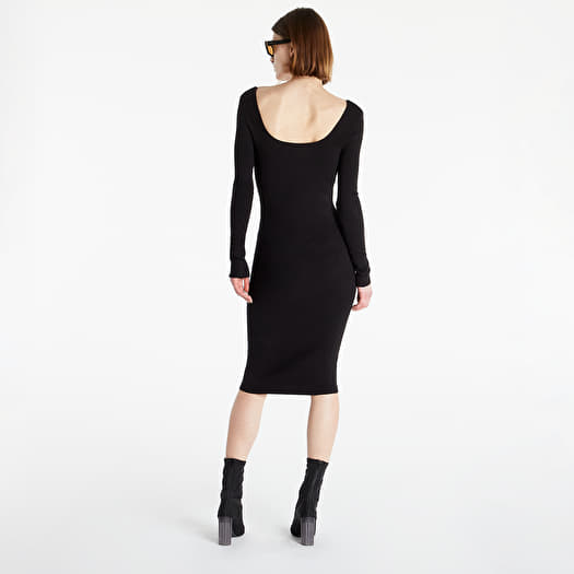 Kleider Calvin Klein Jeans Micro Branding Sweater Dress Ck Black | Footshop