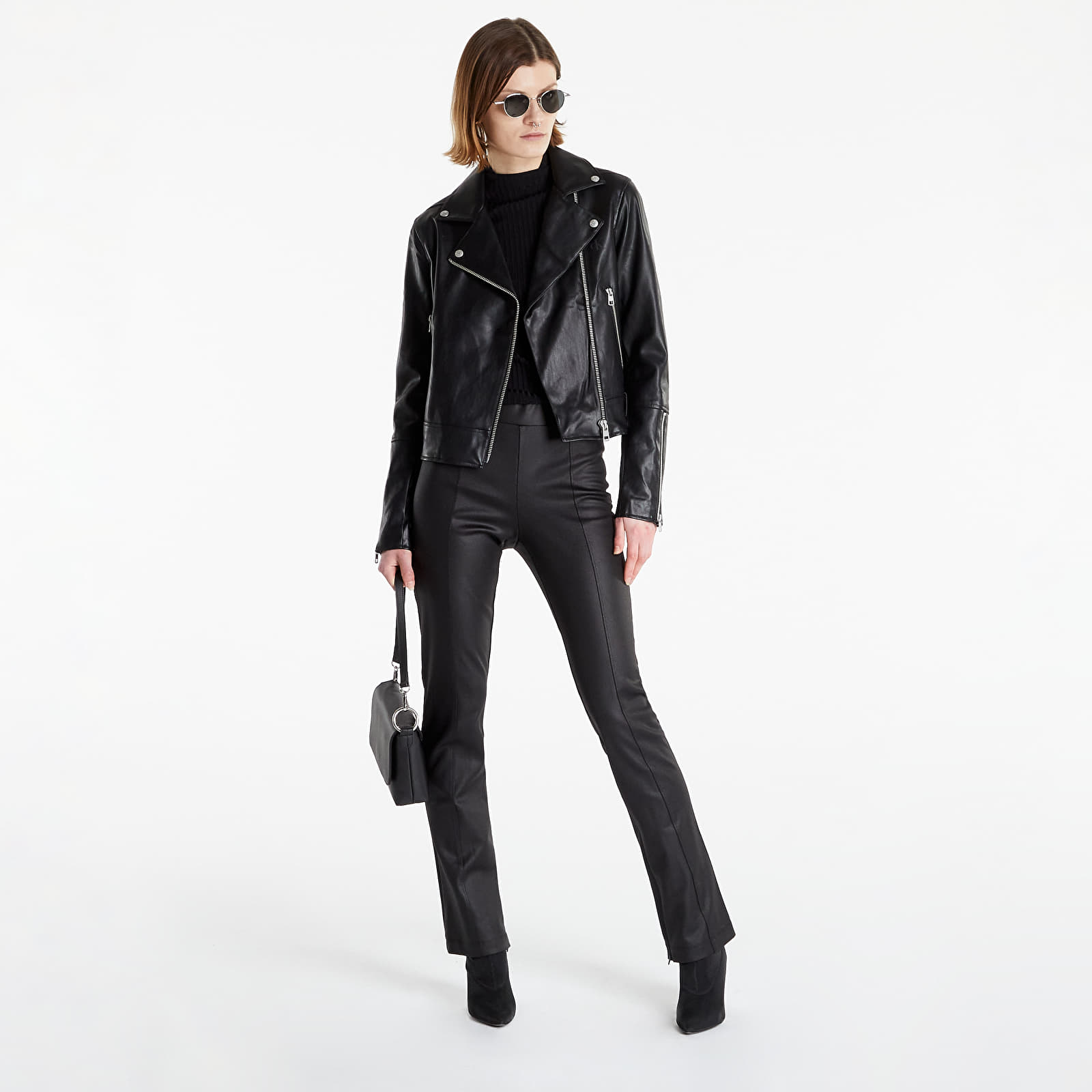 Jackets Calvin Klein Jeans Faux Leather Biker Jacket Ck Black