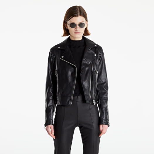 Leather biker jacket calvin klein clearance