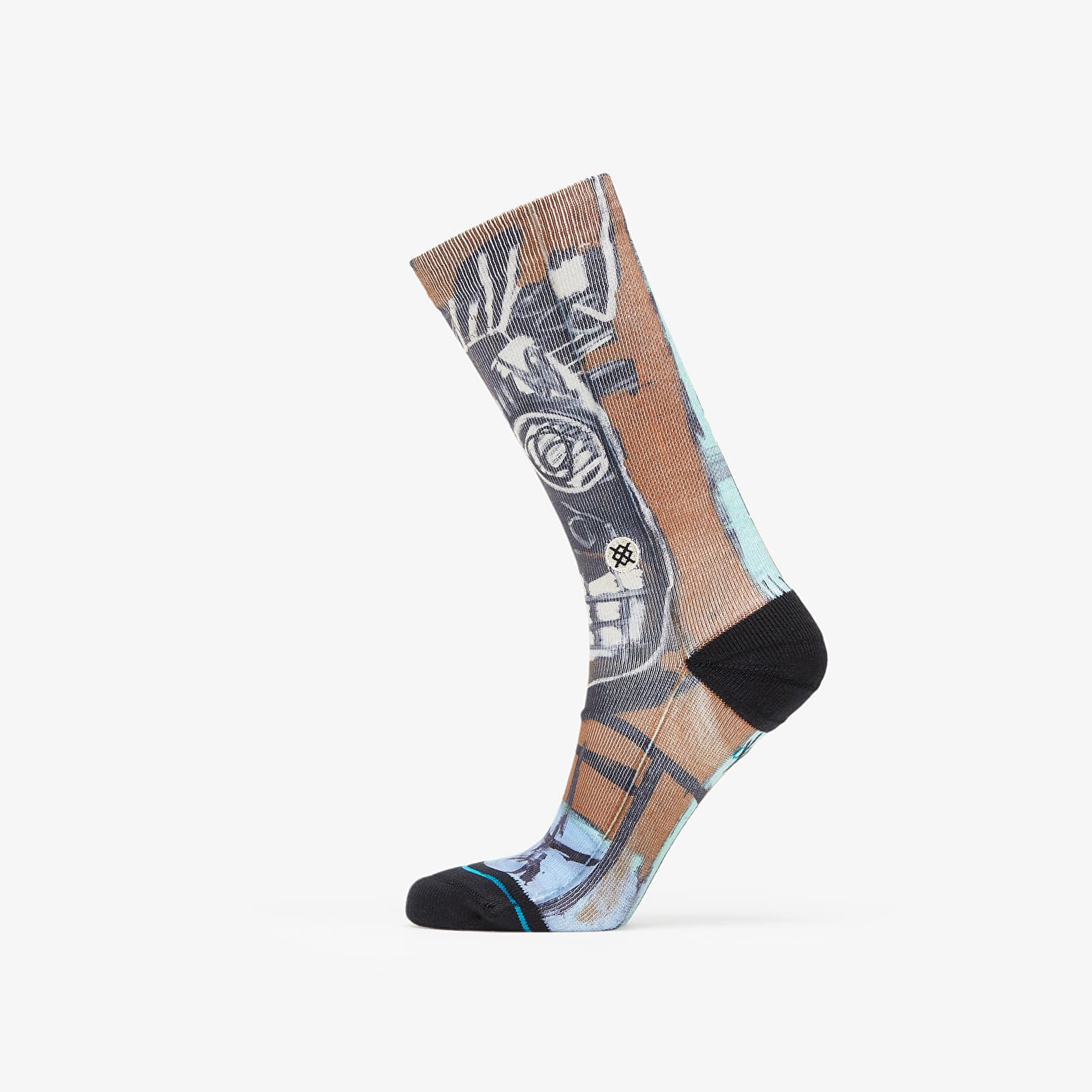 Stance 2 Heads On Gold JeanMichel Basquiat Crew Sock