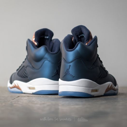 Buty męskie Air Jordan 5 Retro Obsidian/ White-Metallic Red Bronz