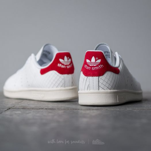 Adidas stan smith red cracked leather best sale