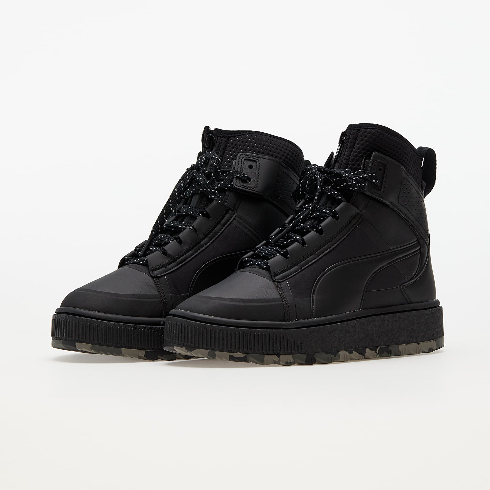 Puma suede black high top store