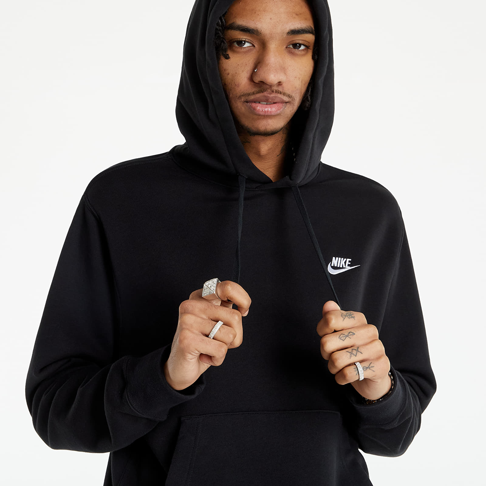 Hanorac Nike Sportswear Club Hoodie Po Ft Black/ Black/ White