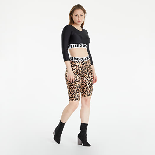Leggings Versace Jeans Couture Logo Waistband Shorts Leopard Print