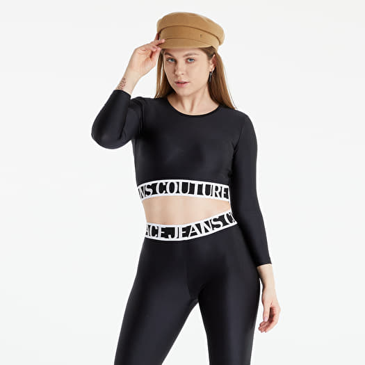 T shirts Versace Jeans Couture Shiny Longsleeve Top Black Footshop