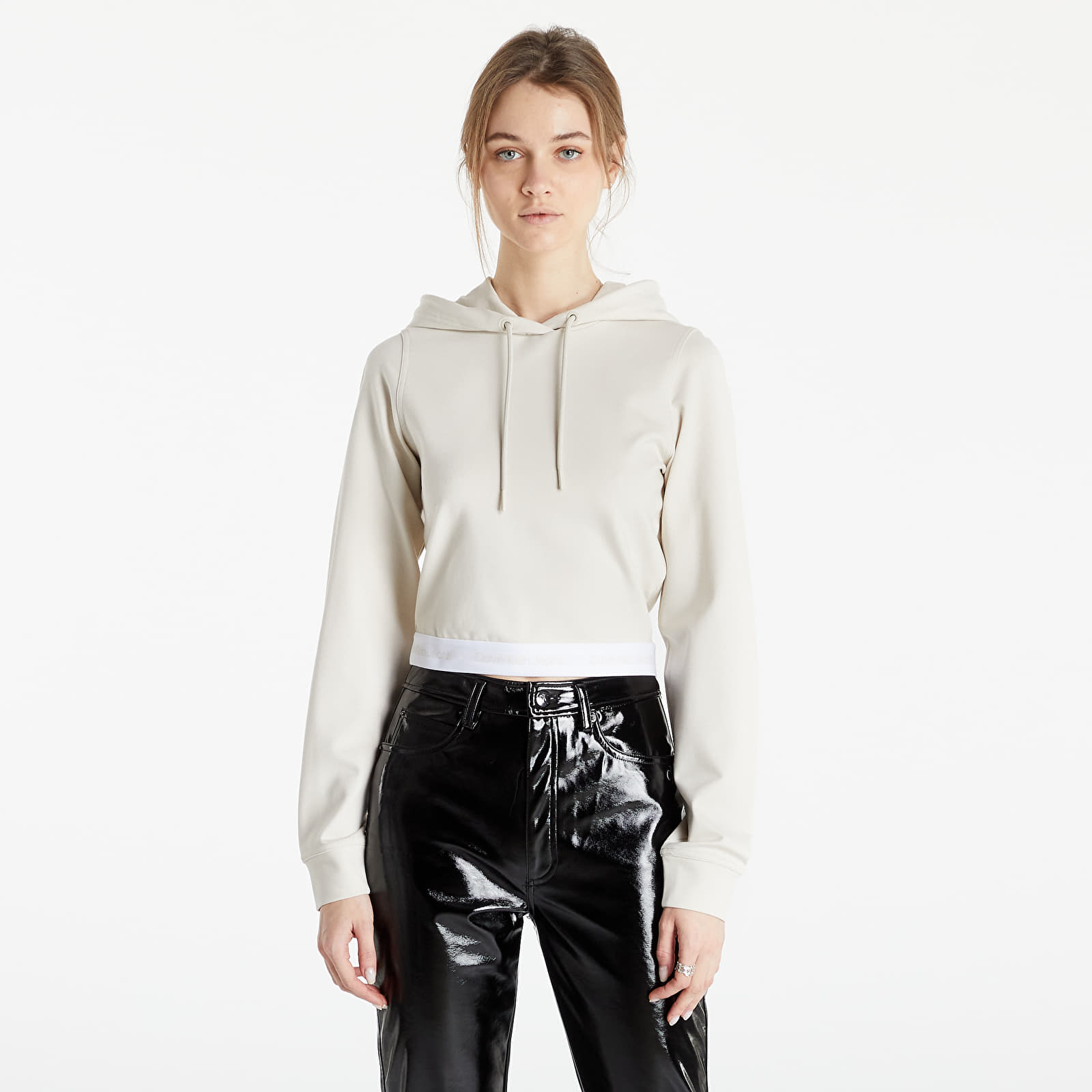 Calvin Klein - jeans contrast tape milano hoodie eggshell