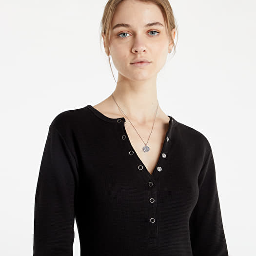 Dress Calvin Klein Jeans Badge Waffle Henley Dress Ck Black Footshop