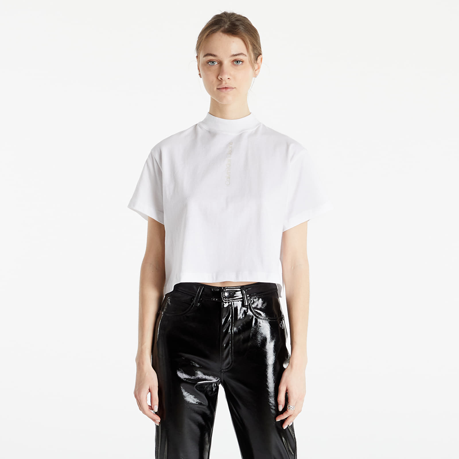 Tricouri Calvin Klein Jeans Back Vertical Faded Logo Tee Bright White