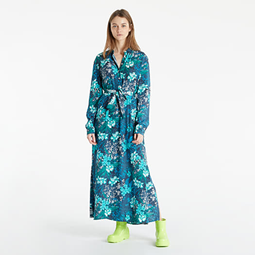 Dress Tommy Jeans Printed Belt Shirt Dress Island Leaf Print