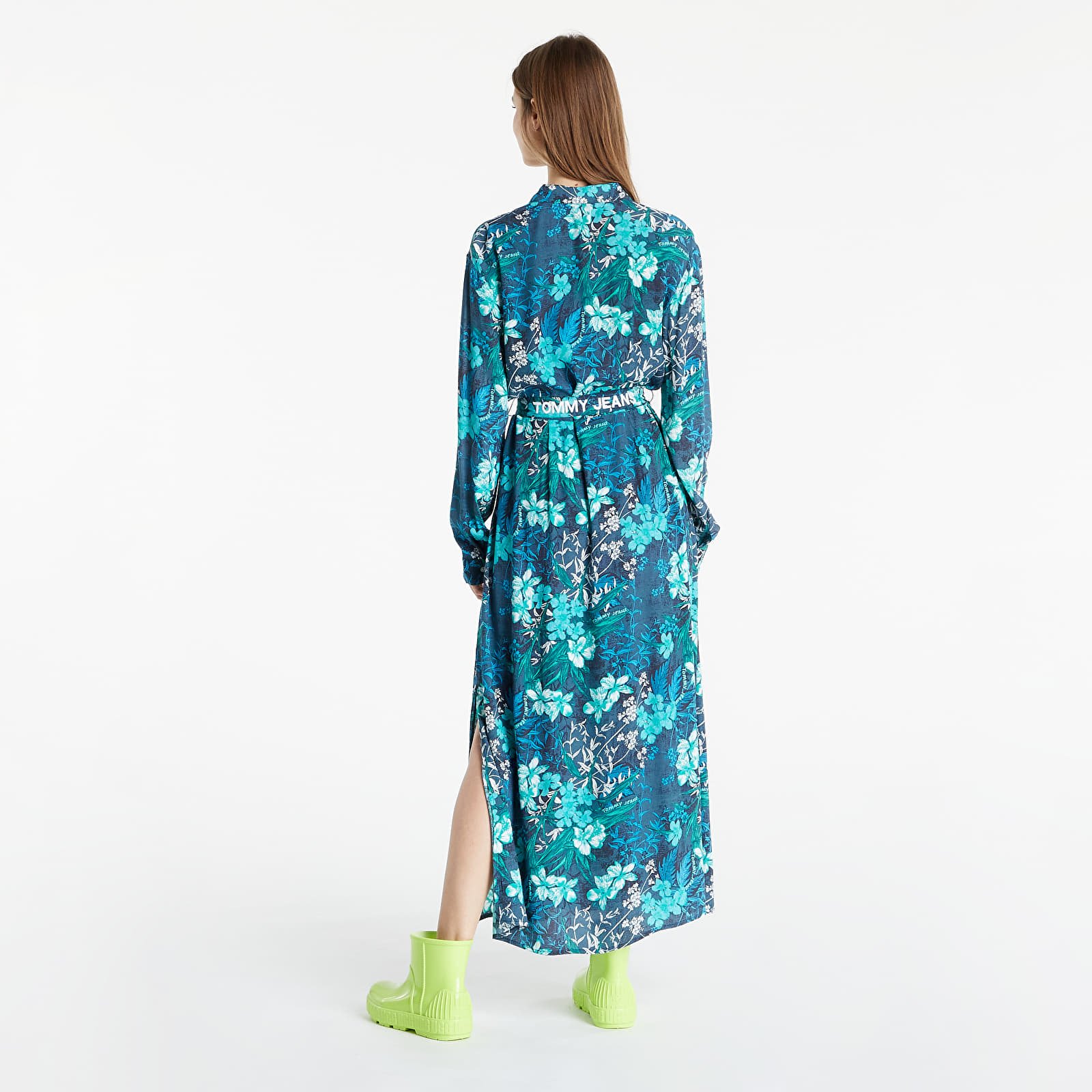 Dress Tommy Jeans Printed Belt Shirt Dress Island Leaf Print