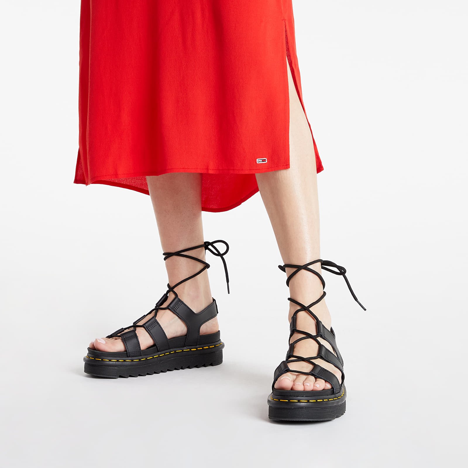 Vestido Tommy Jeans Essential Cami Midi Dress Deep Crimson