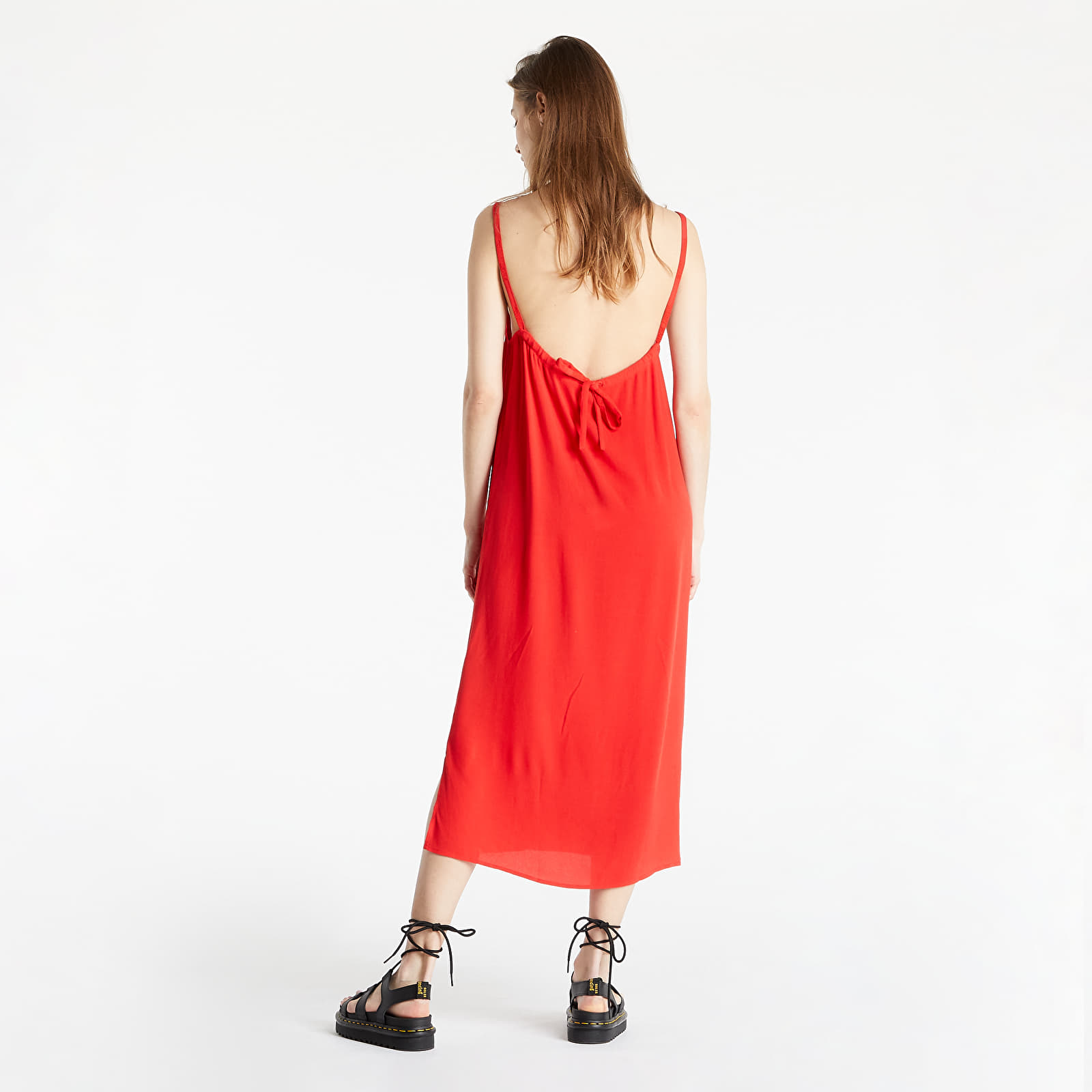 Vestido Tommy Jeans Essential Cami Midi Dress Deep Crimson