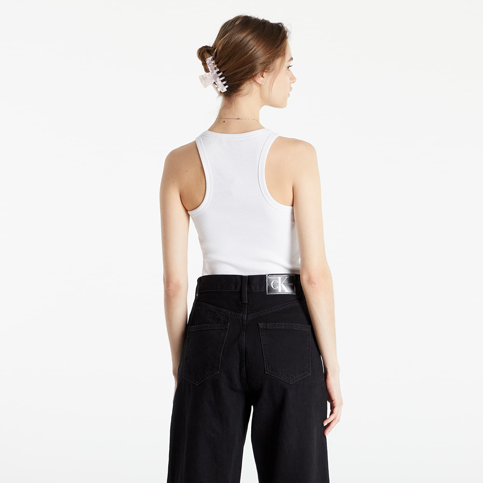 Camisetas de tirantes Tommy Jeans Feminine Rib Tank Top White
