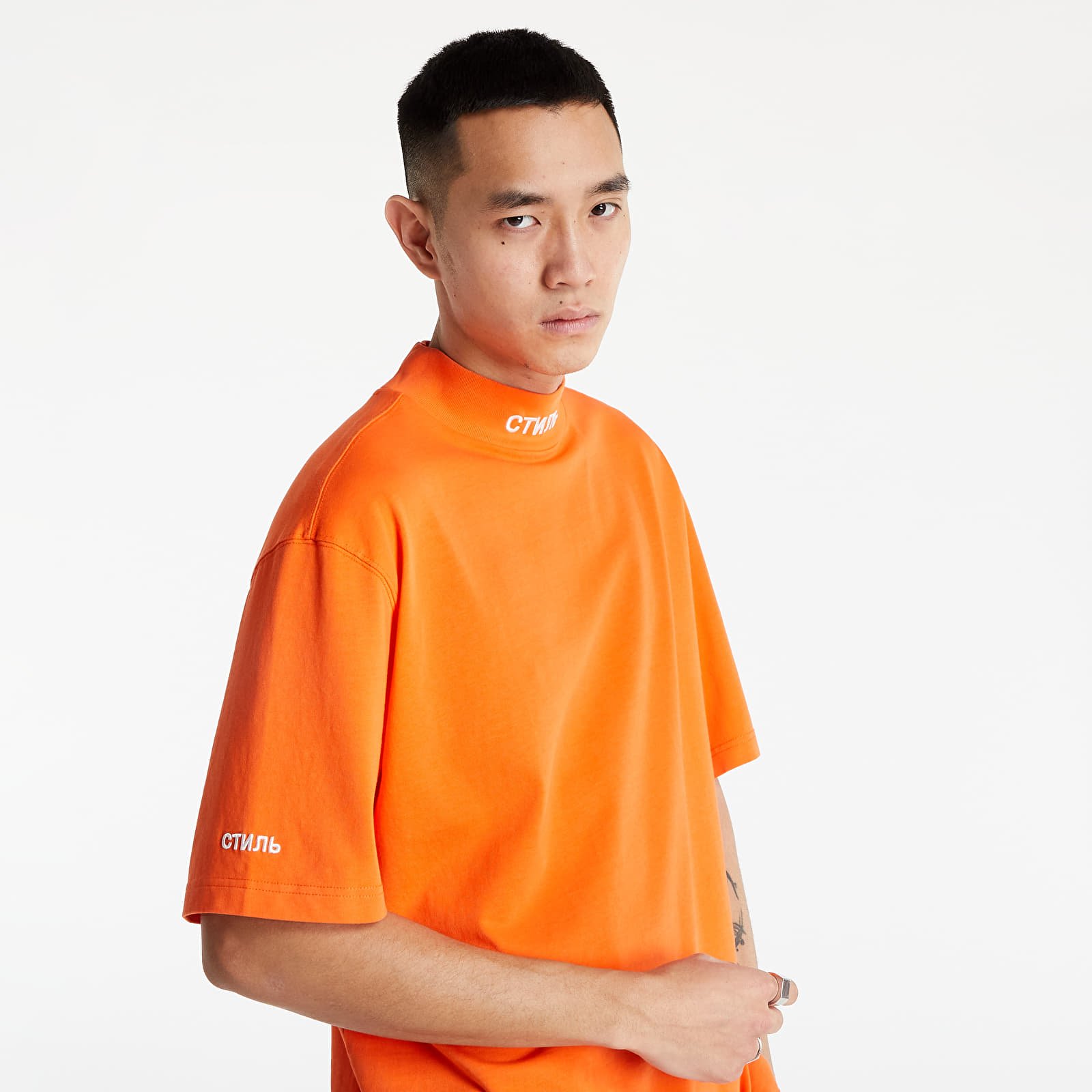 Heron preston orange turtleneck deals