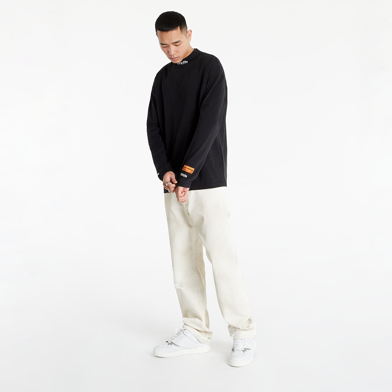 T-shirts HERON PRESTON Longsleeve Turtleneck Ctnmb Black/ White