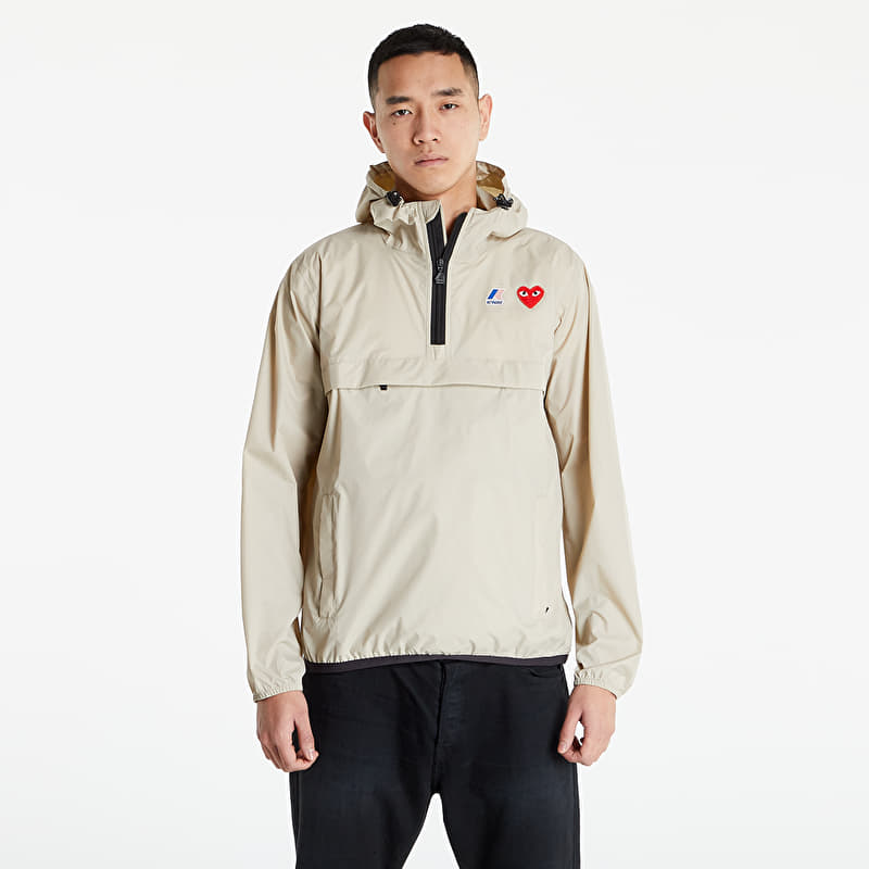 Jaka Comme des Garçons PLAY x K-Way Half Zip Jacket Beige