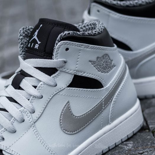 Jordan 1 shop mid white silver