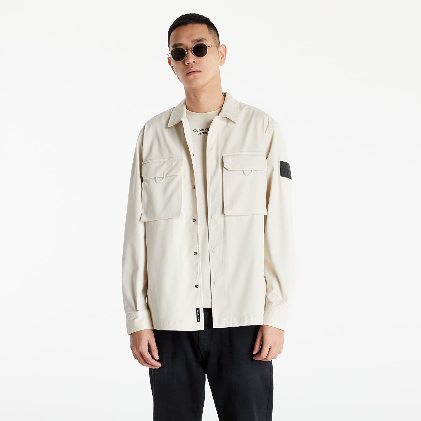 Jakne Calvin Klein Jeans Gmd Utility Overshirt Eggshell