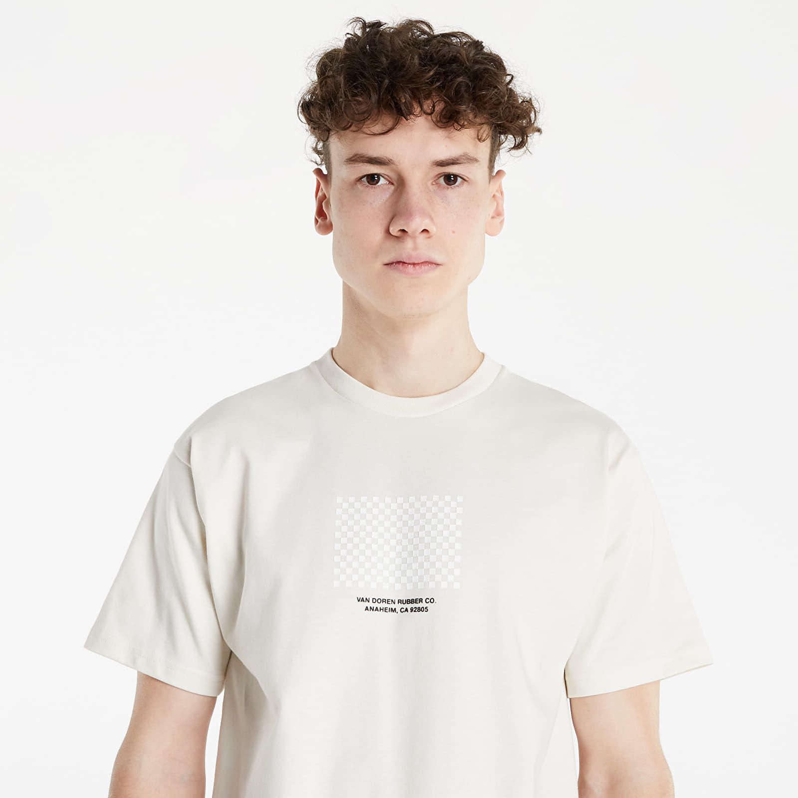 T-shirts Vans Anaheim Print Mash Up Checker Ss Antique White