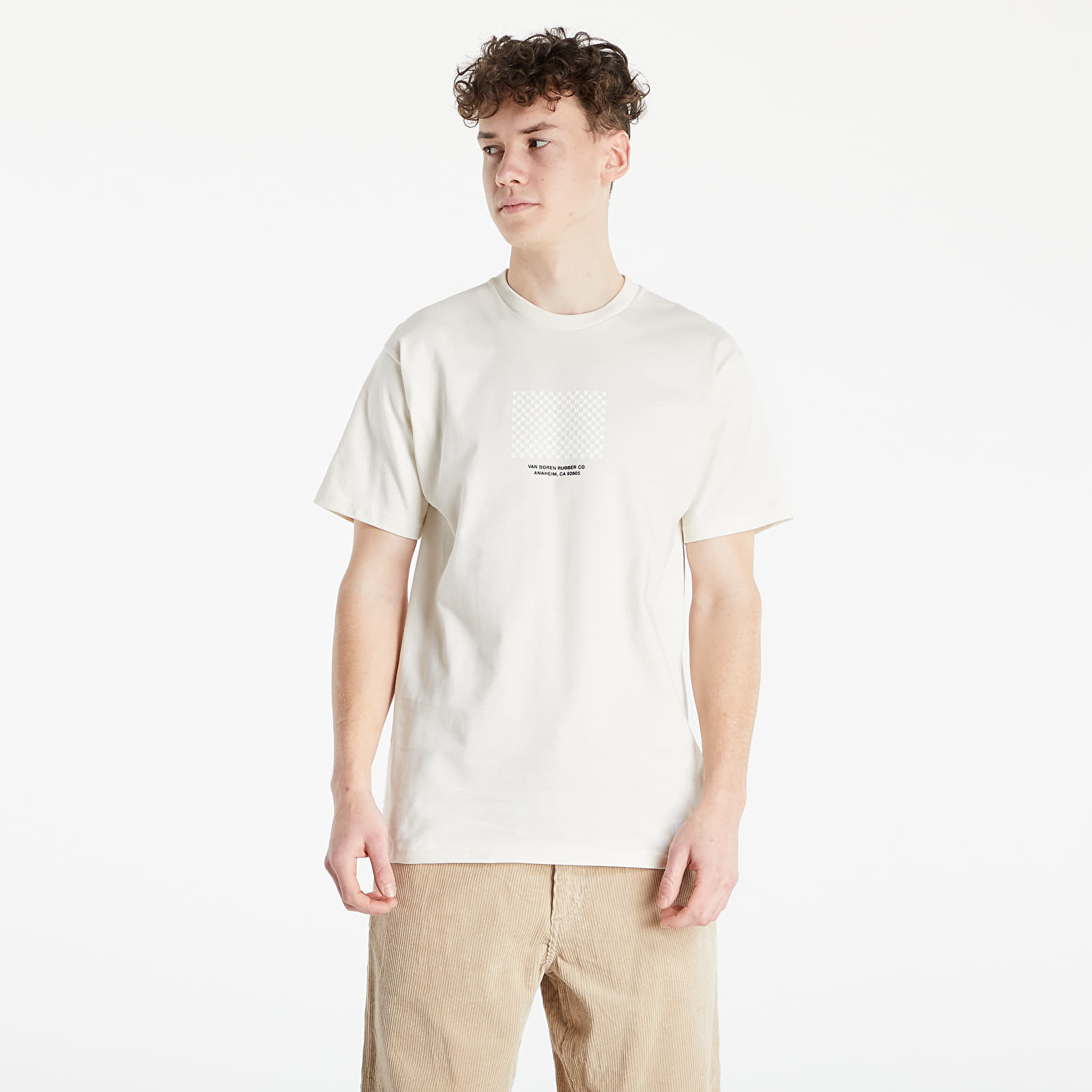 T-shirts Vans Anaheim Print Mash Up Checker Ss Antique White