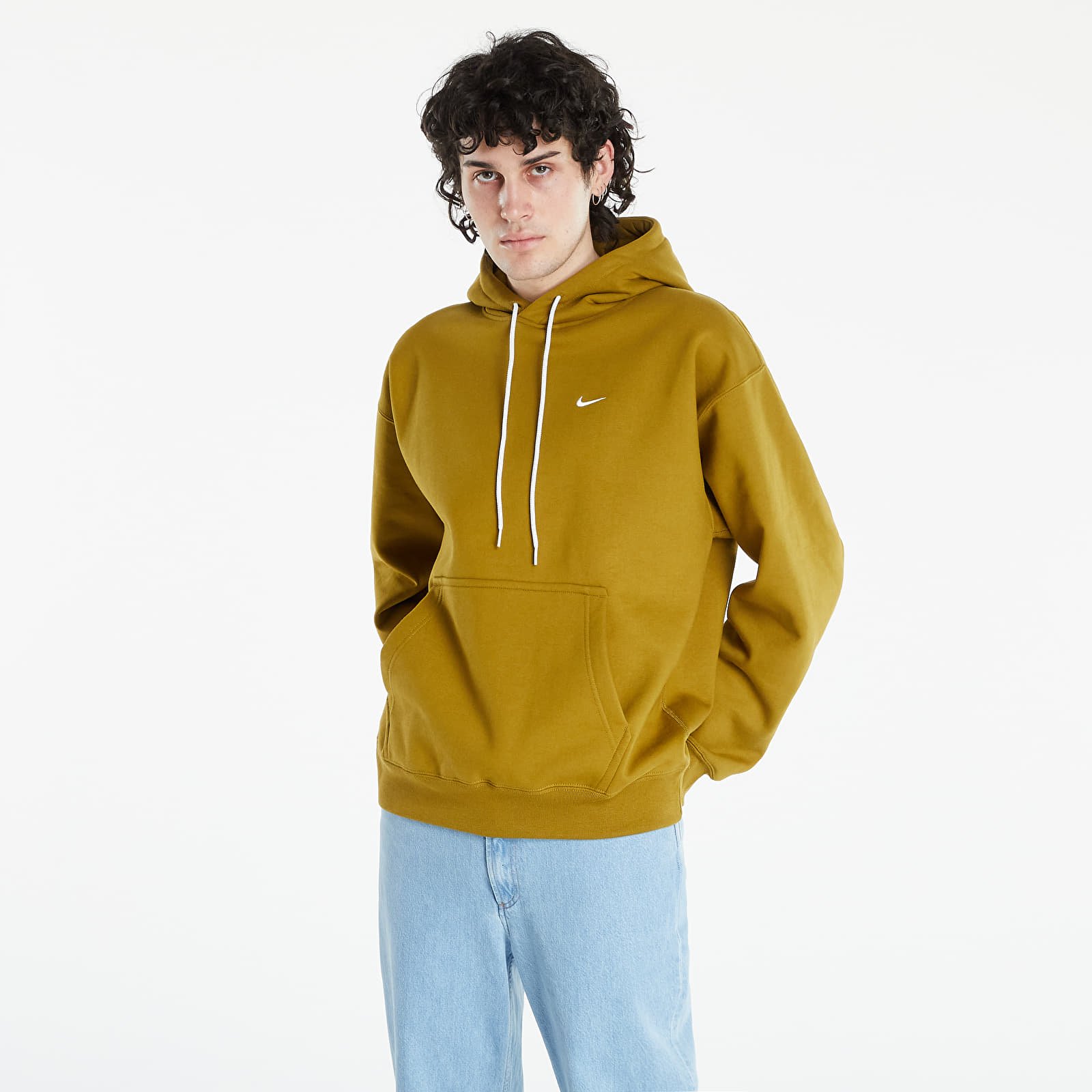 Puloverji NikeLab Solo Swoosh Hw Bb Hoodie Desert Moss/White