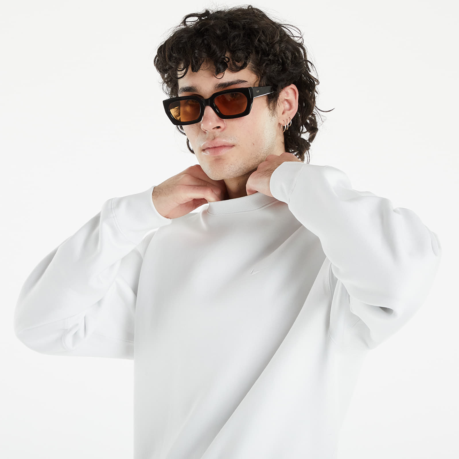 Hoodies and sweatshirts NikeLab Solo Swoosh Hw Bb Crew Summit White/White