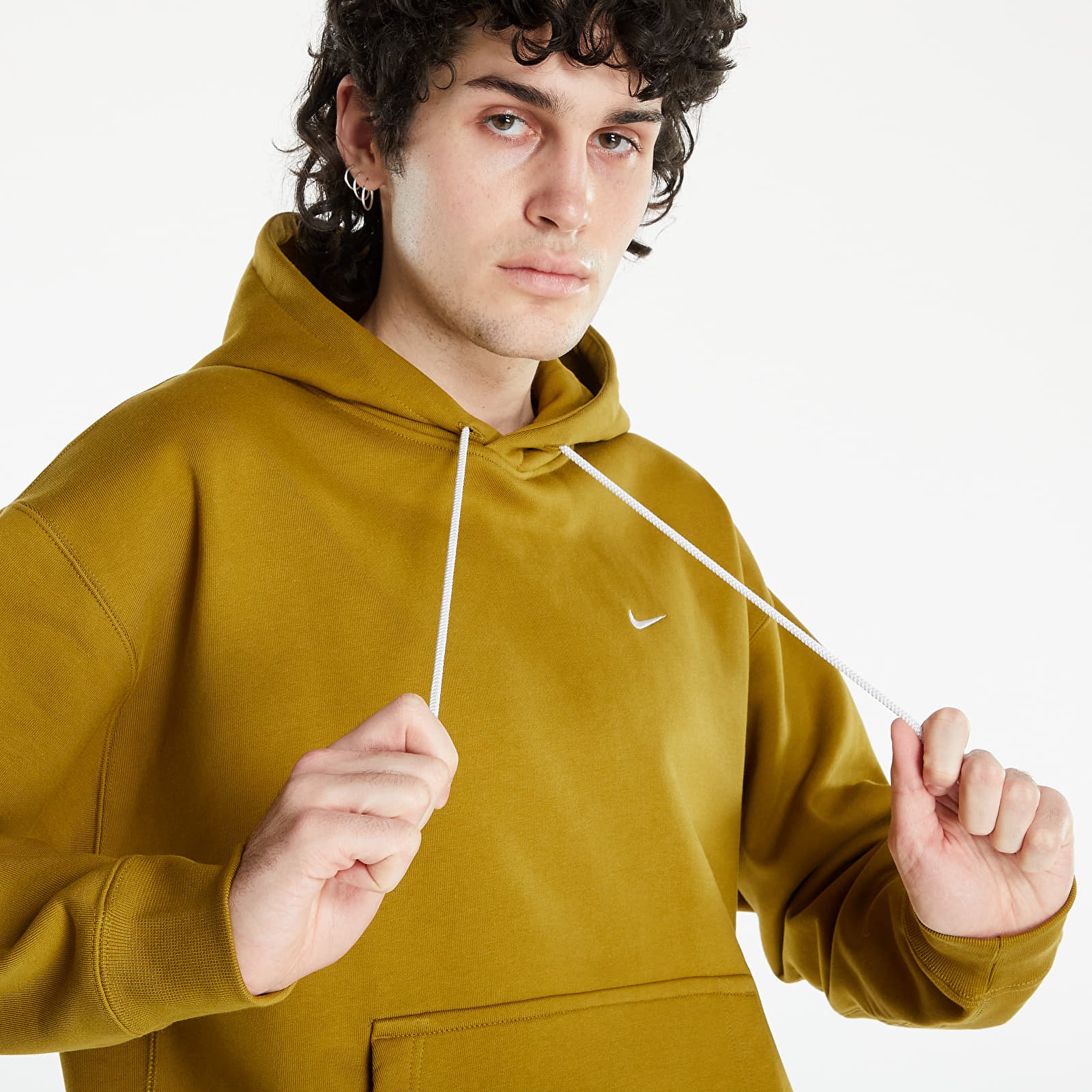 Puloverji NikeLab Solo Swoosh Hw Bb Hoodie Desert Moss/White