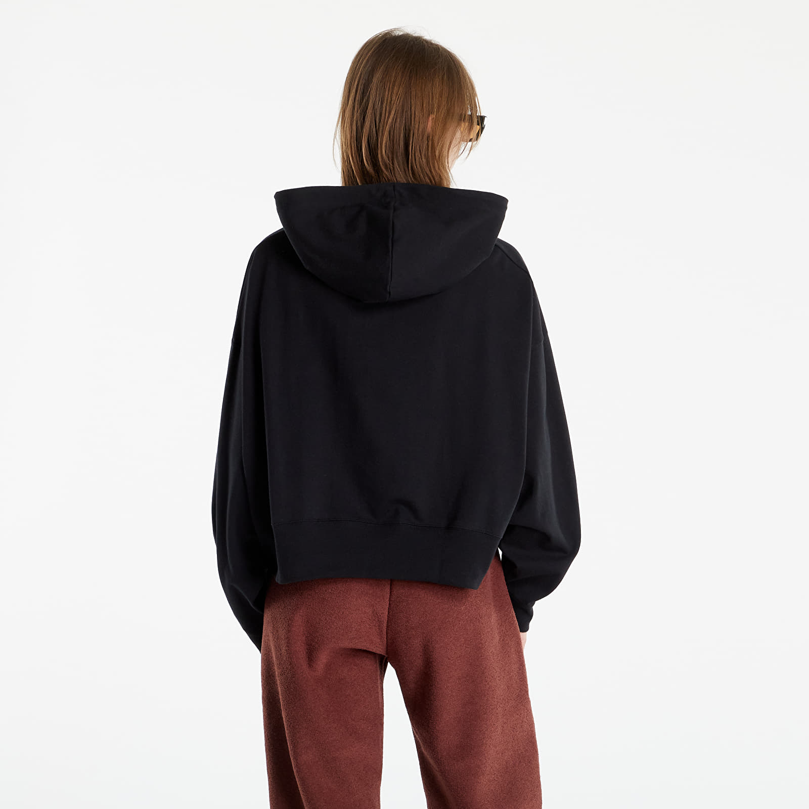Bluzy Nike NSW Jersey Oversized Pullover Hoodie Black/ White